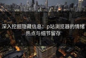 深入挖掘隐藏信息：p站浏览器的情绪热点与细节留存