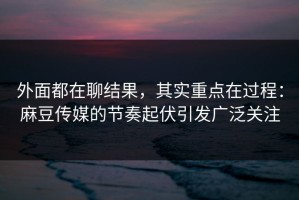 外面都在聊结果，其实重点在过程：麻豆传媒的节奏起伏引发广泛关注
