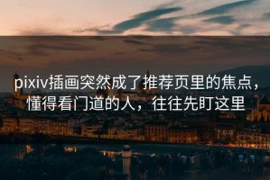 pixiv插画突然成了推荐页里的焦点，懂得看门道的人，往往先盯这里