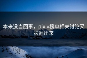 本来没当回事，pixiv榜单相关讨论又被翻出来