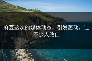 麻豆这次的媒体动态，引发轰动，让不少人改口