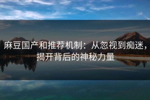 麻豆国产和推荐机制：从忽视到痴迷，揭开背后的神秘力量