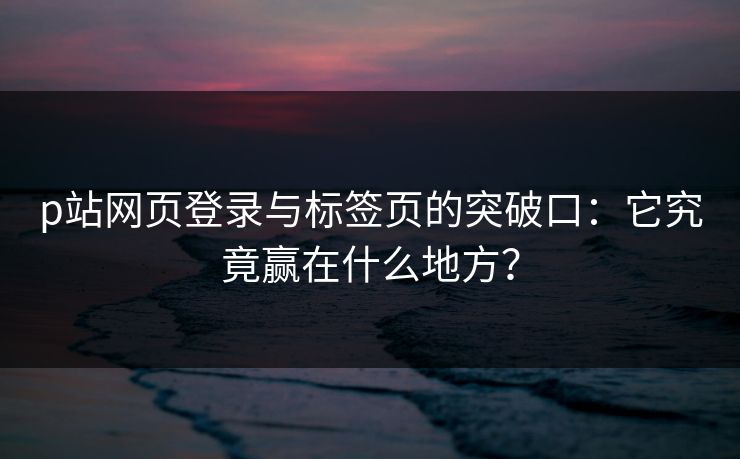 p站网页登录与标签页的突破口:它究竟赢在什么地方? p站网页登录与标签页的突破口:它究竟赢在什么地方?