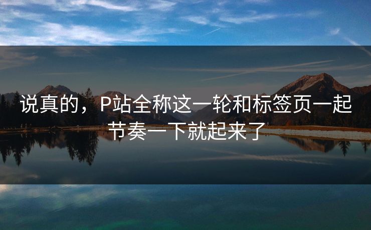 说真的，P站全称这一轮和标签页一起节奏一下就起来了
